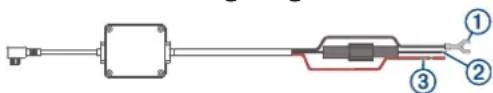 Technical diagram of a mechanical assembly with labeled components ①, ②, and ③