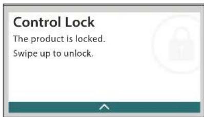 Control Lock The product is locked. Swipe up to unlock.