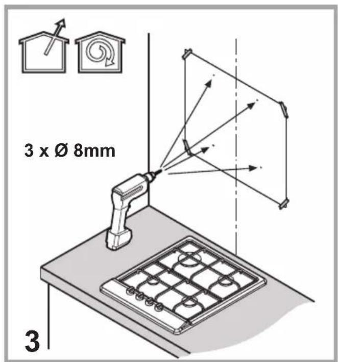 3 x Ø 8mm 3