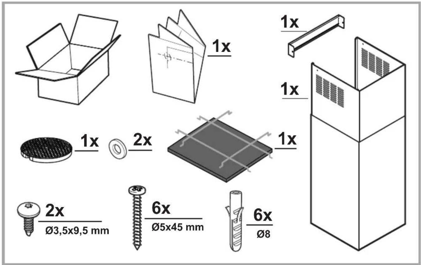 1x 1x 1x 1x 2x 2x 2x 6x Ø3,5x9,5 mm Ø5x45 mm Ø8 6x Ø8