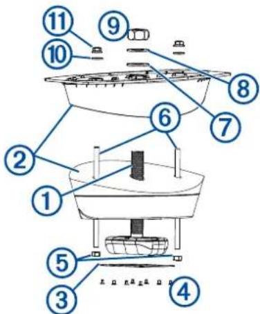 GARMIN Panoptix PS60 - Påføring af marineforsegler på en transducer til montering gennem skroget - 1