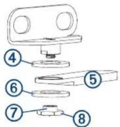 Diagram showing labeled mechanical components with numbered parts 4 through 8