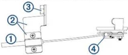 Technical diagram of a mechanical assembly with numbered components labeled 1 to 4