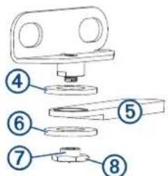 Diagram showing labeled parts of a mechanical assembly with numbered annotations