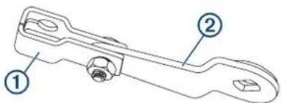 Technical diagram of a wrench with numbered parts labeled 1 and 2