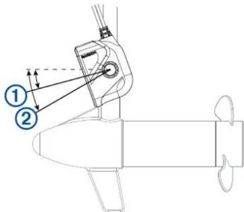 GARMIN Panoptix PS21-TR - Justering af transduceren på trollingmotorens ben - 1