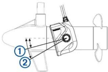 GARMIN Panoptix PS21-TR - Justering af transducervinkel på trollingmotoren - 1