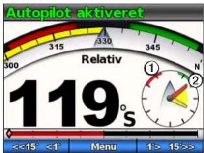 GARMIN GHP 12 - Justering af vinklen for vindstyring med autopiloten - 1