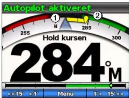 GARMIN GHP 12 - Justering af kursen med autopiloten - 1