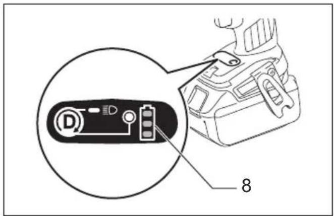 Diagram showing a device with labeled ports and a numbered component '8' pointing to it.