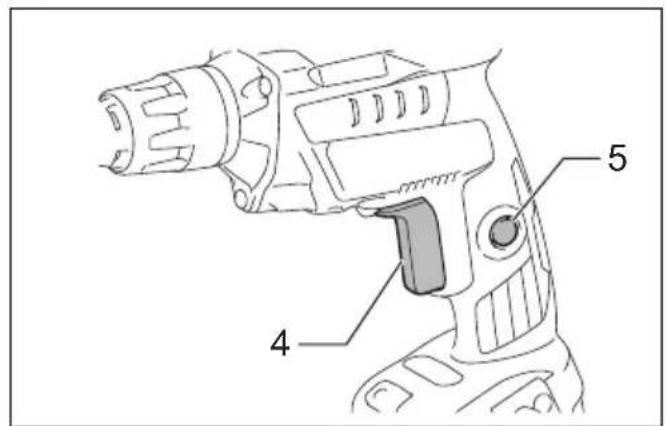 Technical diagram of a drill bit with numbered parts labeled 4, 5, and 6