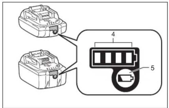 Diagram showing two electronic components connected to a labeled pinout with numbered parts 4 and 5