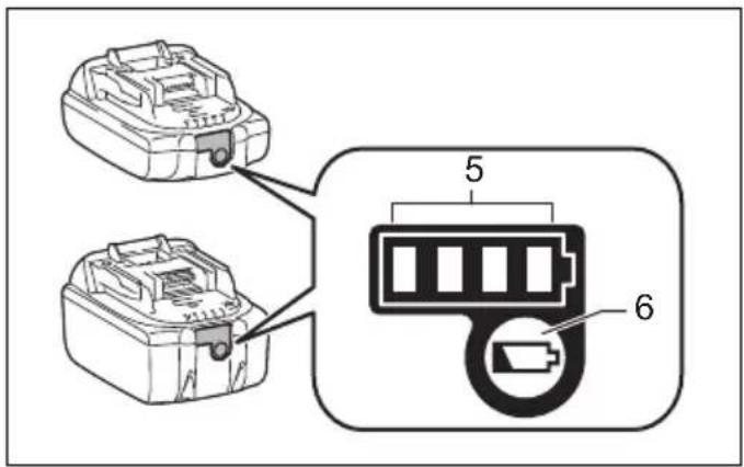 Diagram showing two connected electrical connectors with labeled parts 5 and 6, likely illustrating a power or signal connection.