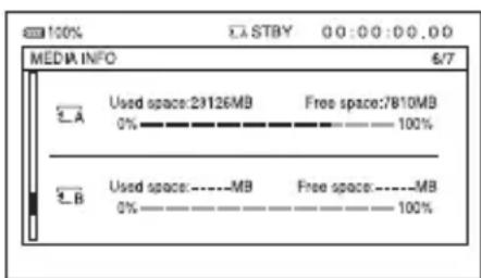 100% FASTBY 0:0:0:0:0 MEDIA INFO 6/7 A Used space:29126MB Free space:7810MB 0% 100% B Used space:----MB Free space----MB 0% 100%