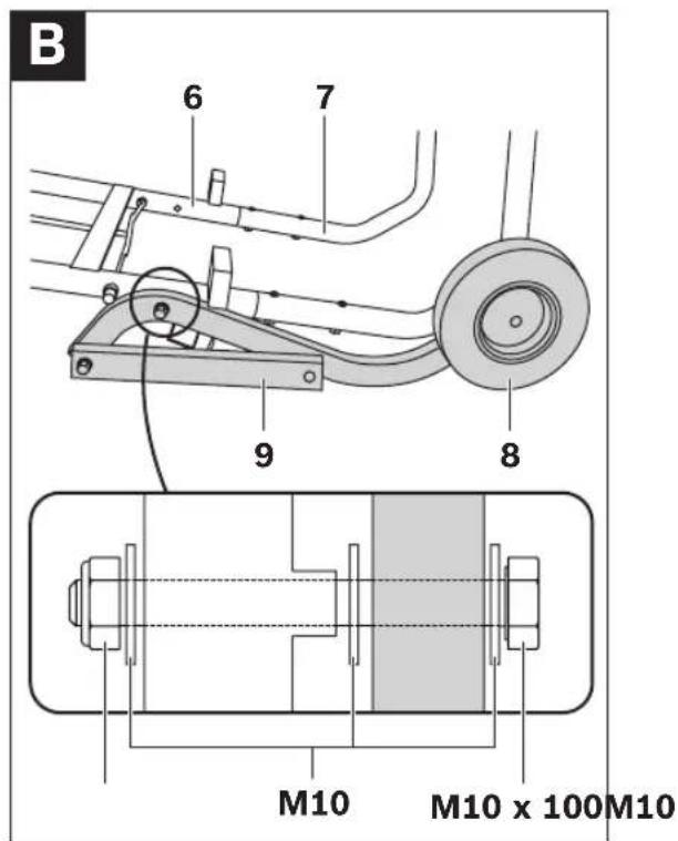 B 6 7 9 8 M10 M10 x 100M10