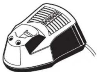 Line drawing of a Bosch electric shaver with visible grille and base (no text or symbols)