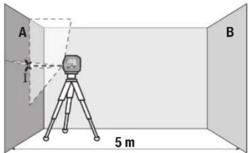 BOSCH GCL 2-50 G Professional - Kontrollera höjdprecisionen hos den vägräta linjen - 1