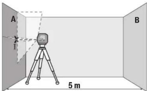BOSCH GCL 2-50 G Professional - A vízszintes vonal magassági pontosságának ellenőrzése - 1