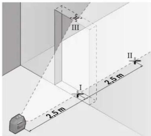 BOSCH GLL 2-15 G Professional - Verificar a precisão de nivelamento da linha vertical - 1