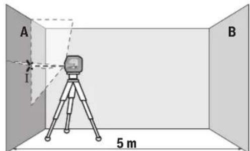 BOSCH GLL 2-15 G Professional - Horizontalios linijos aukščio tikslumo patikrinimas - 1