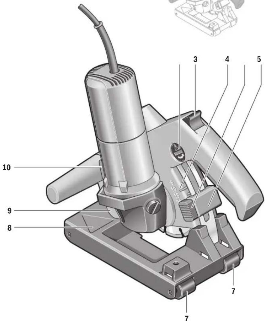 Technical diagram of a mechanical device with numbered parts labeled for identification.
