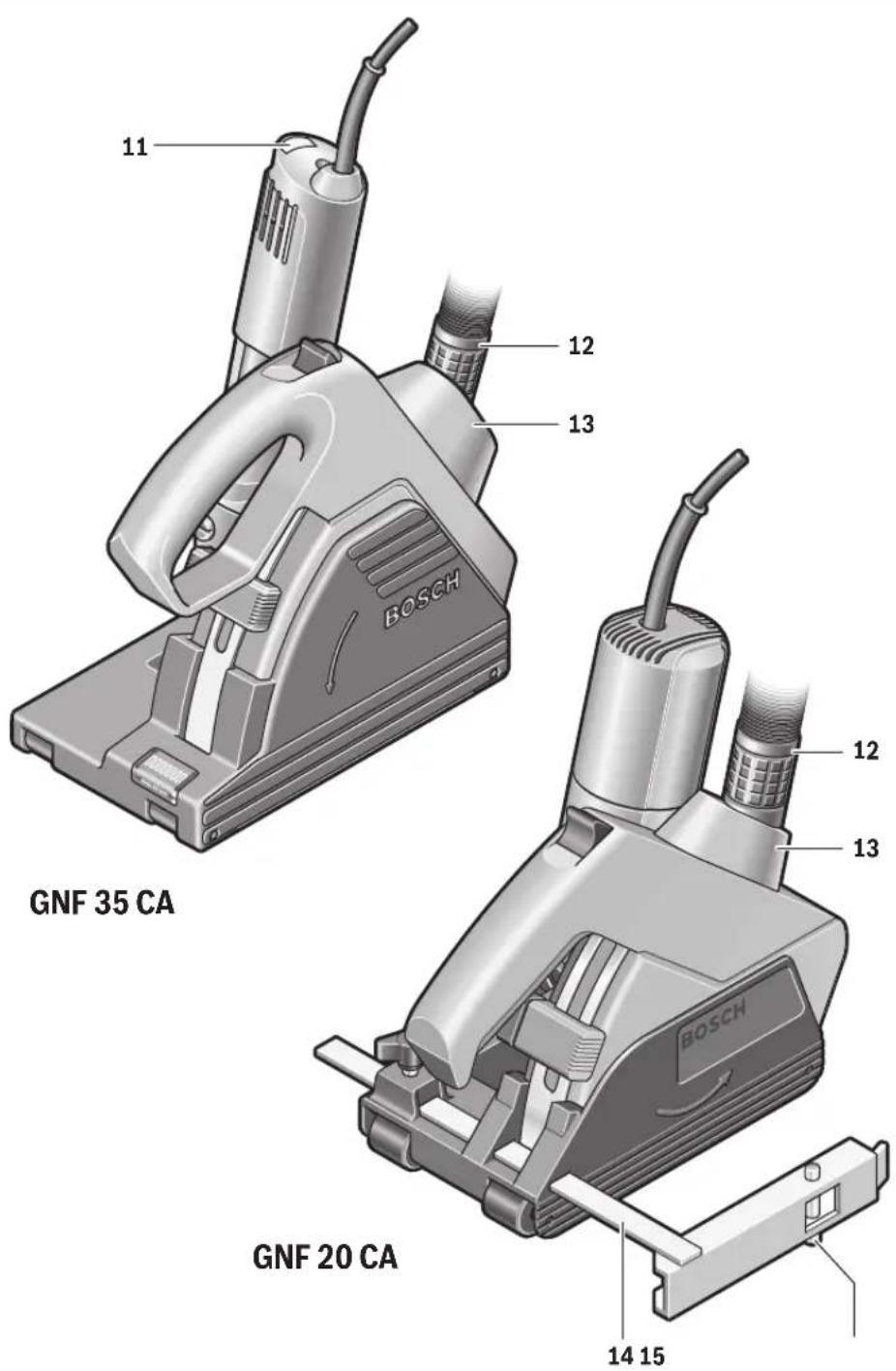 11 12 13 BOSCH GNF 35 CA 12 13 BOSCH GNF 20 CA 14 15