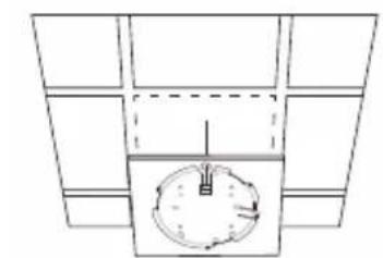 Simple line drawing of a clock inside a cabinet (no text or symbols)