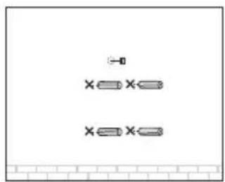 Simple diagram with three horizontal lines and a vertical arrow, no text or symbols present