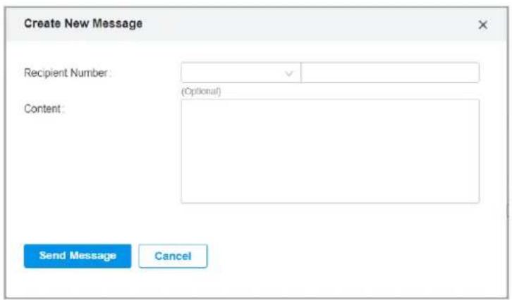 Create New Message Recipient Number: (Optional) Content: Send Message Cancel