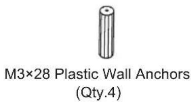 M3×28 Plastic Wall Anchors (Qty.4)
