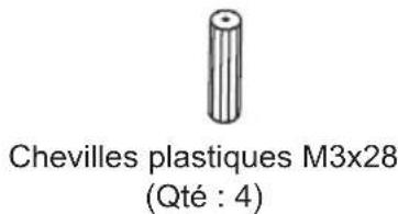 Chevilles plastiques M3x28 (Qté : 4)