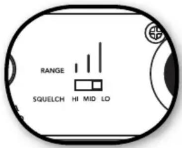 RANGE SQUELCH HI MID LO