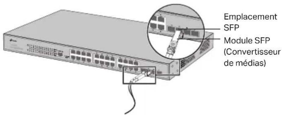 Emplacement SFP Module SFP (Convertisseur de médias)