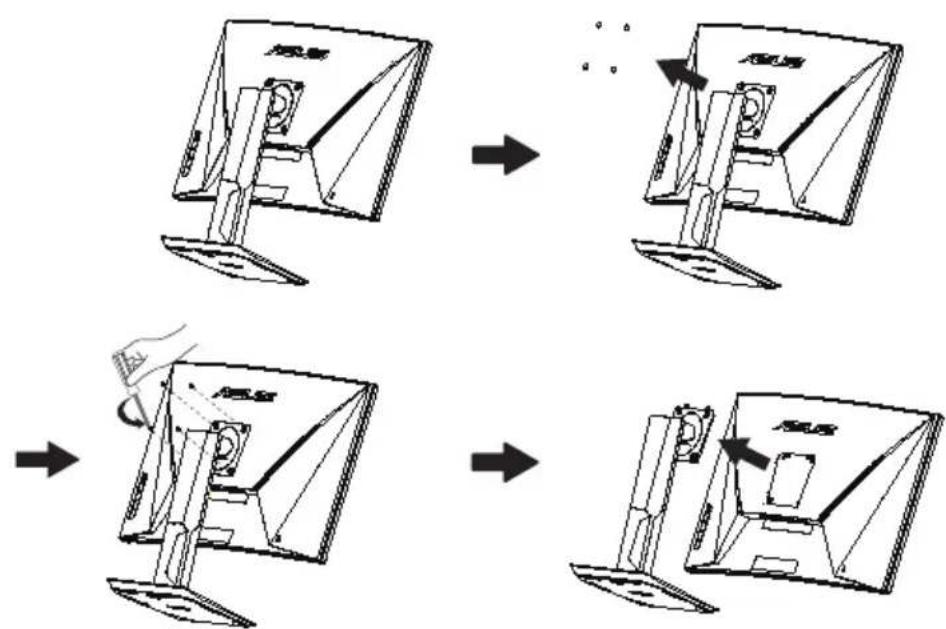 ASUS TUF Gaming VG32VQ - Sådan aftages arm/stander - 1