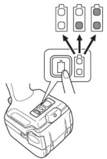 Diagram showing a device with three traffic lights above a plug, indicating a switch or battery operation.