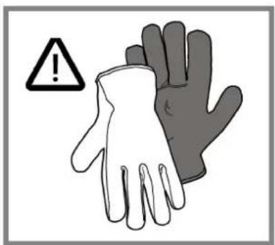 Warning symbol image showing a hand with an exclamation mark and another hand holding it, indicating hazard or caution.