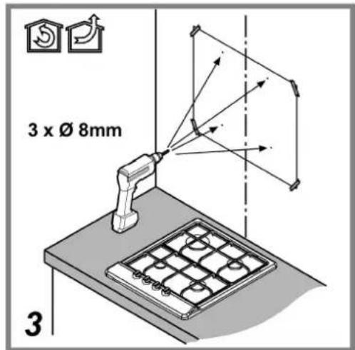 3 x Ø 8mm 3
