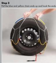 Step 3 Pull the blue and yellow chain ends up and hook the ends