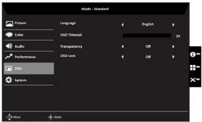 ACER KA272 - OSD (Skæmmenu) - 1