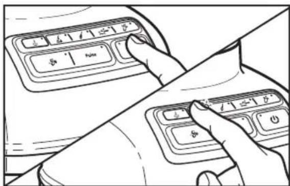 Diagram showing hand positioning keys on a computer keyboard, with symbols for function and input functions.