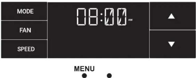 MODE FAN SPEED 08:00 AM MENU
