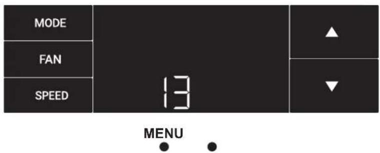 MODE FAN SPEED 13 MENU