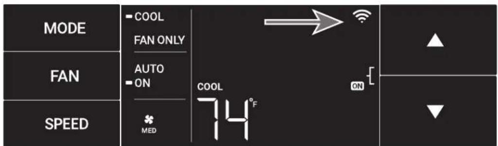 MODE FAN SPEED COOL FAN ONLY AUTO ON MED COOL 74°F ON → ▲ ▼