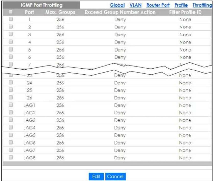 ZYXEL GS1900-24 - Throttling Settings - 1