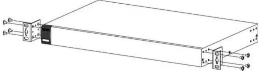 ZYXEL GS1100-24E - Attaching the Mounting Brackets to the Switch - 2