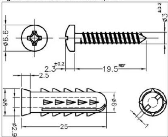 Ø9.6 ±0.2 Ø3 2.3 ±0.2 19.5 REF 2.5 Ø8 Ø2.9 25 Ø6