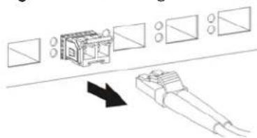 Diagram showing a device with multiple rectangular components and an arrow indicating direction, likely illustrating a process or assembly.