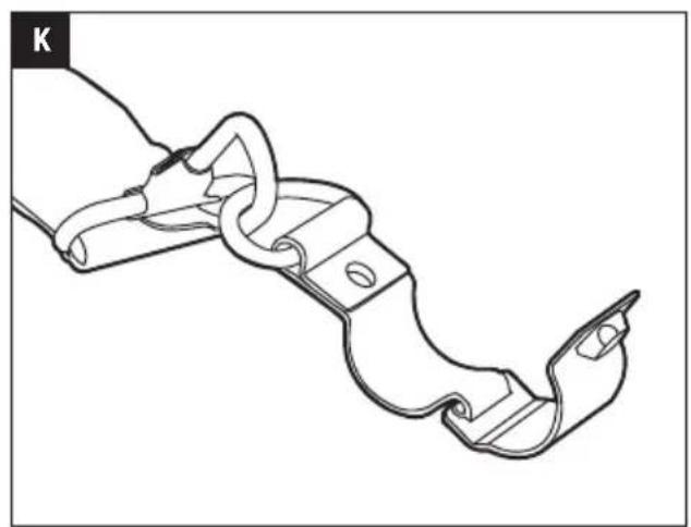Technical line drawing of a mechanical clamp or bracket (no text or symbols)