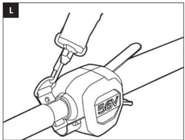 Technical line drawing of a mechanical device with a 56V label, no readable text or symbols present