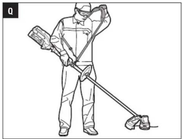 Line drawing of a person in protective gear using a handheld tool to clean or spray the floor (no text or symbols)